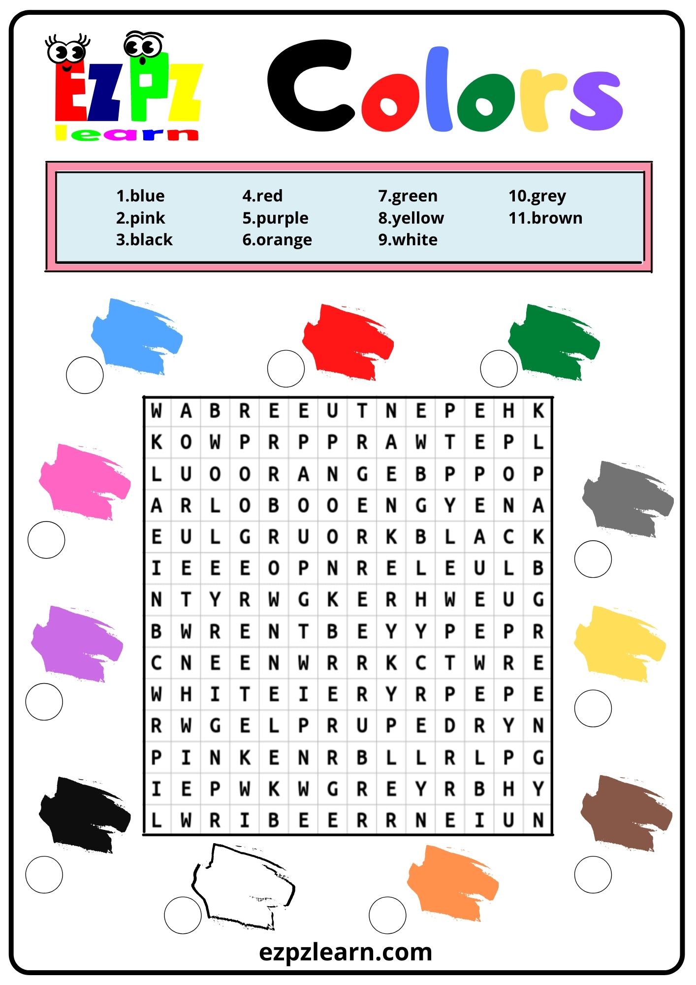 Colors Word Search 2